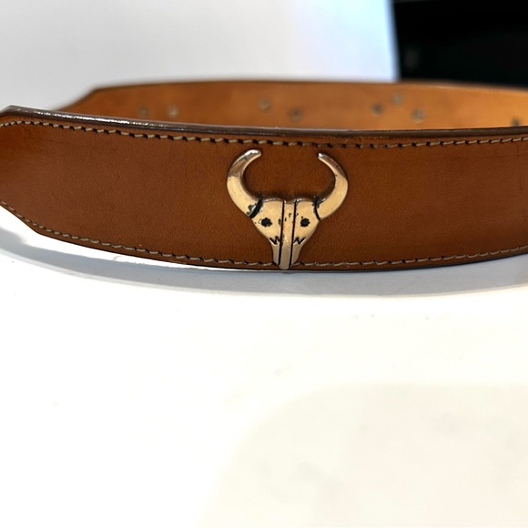 Silver Creek Brown Leather Belt with Silver & Rose Toned Fetishized Size 28 - Picture 9 of 13